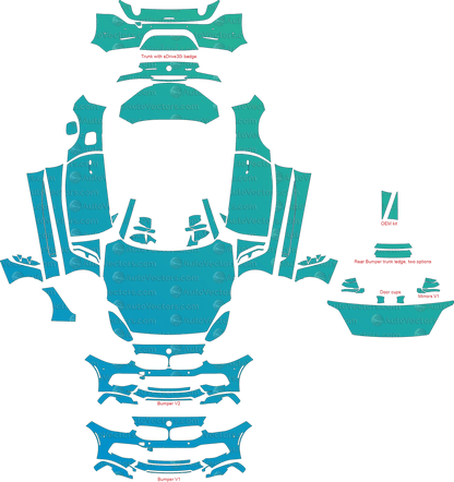 BMW Z4 SportLine G29 (From - 2019) Roadster pre-cut PPF vector template download