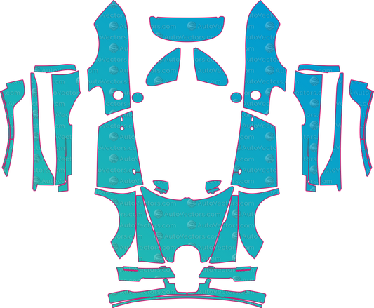 Bugatti Veyron Grand Sport (From 2011) Coupe pre-cut PPF pattern layout