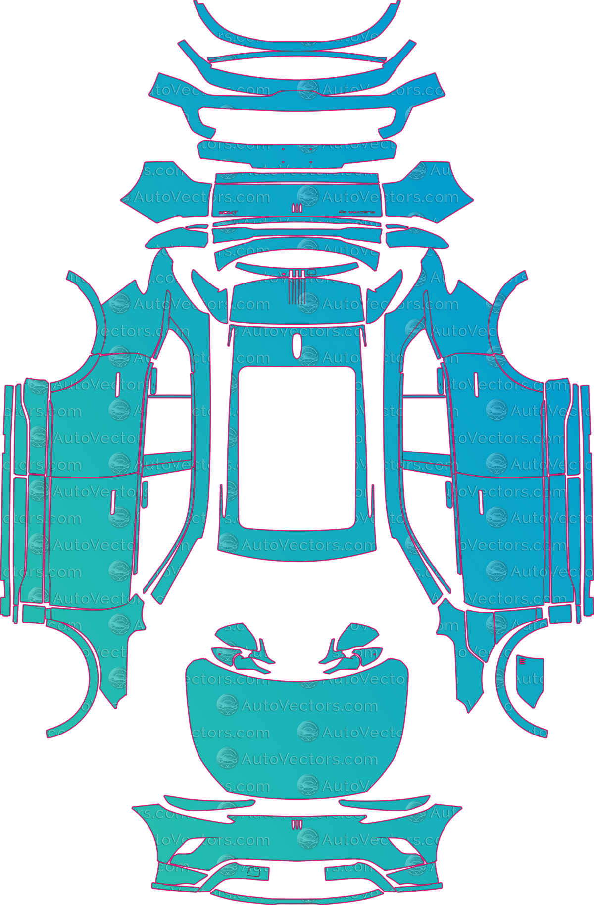 Buick Electra E5 Base (From 2025) SUV pre-cut PPF pattern layout