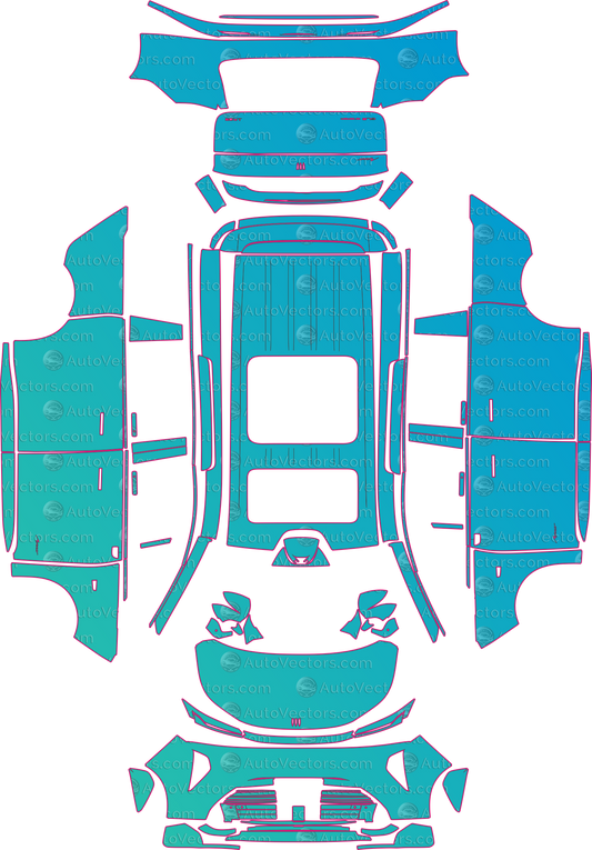Buick GL8 Electra Encasa Base (From 2026) Van pre-cut PPF pattern layout