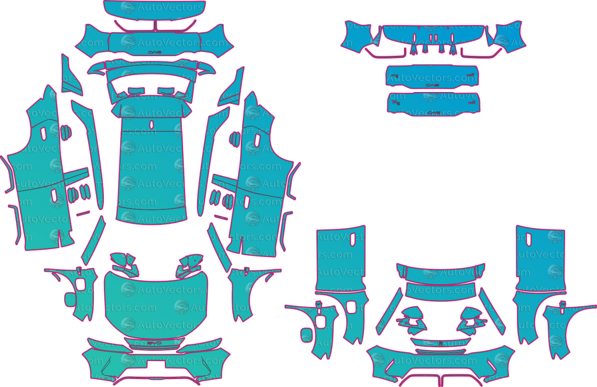 BYD Atto 2 Base (From 2025) SUV pre-cut PPF pattern layout