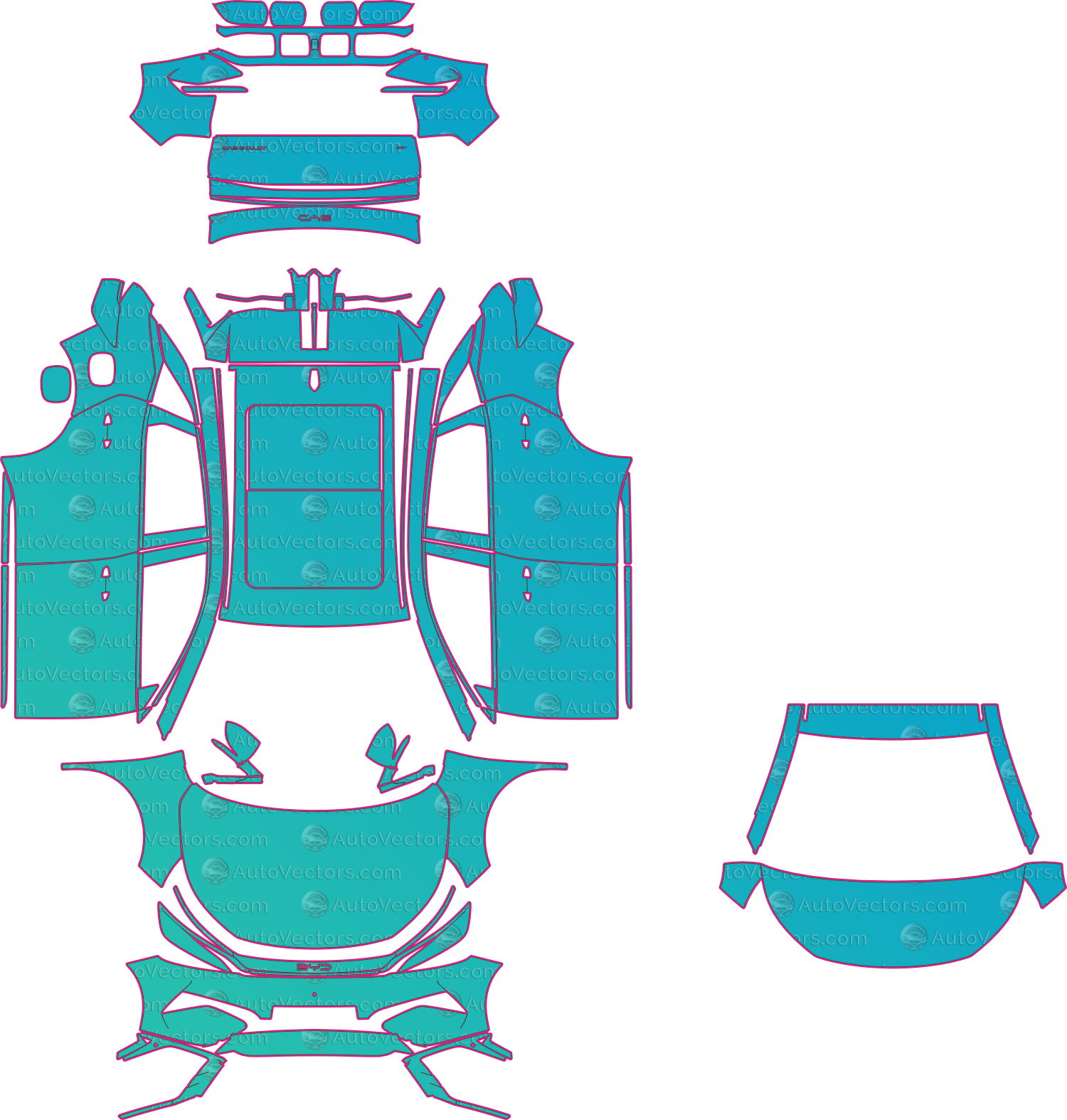 BYD Atto 3 EU (From 2026) SUV – pre-cut PPF pattern templates, instant digital download vector cut files (CDR, AI, PDF, SVG)