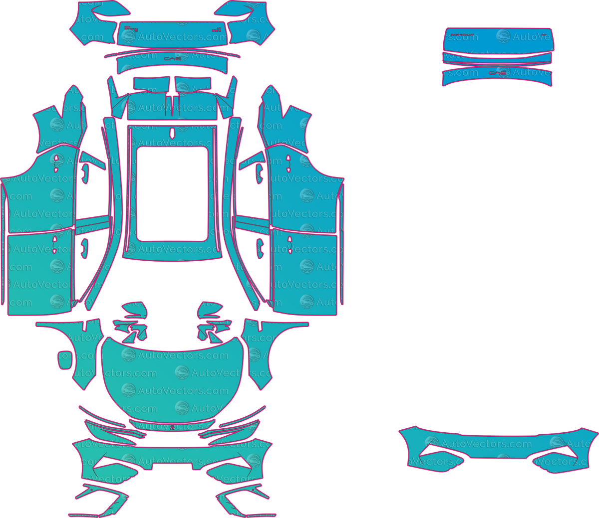 BYD Atto 3 EV (From 2025) SUV pre-cut PPF pattern layout
