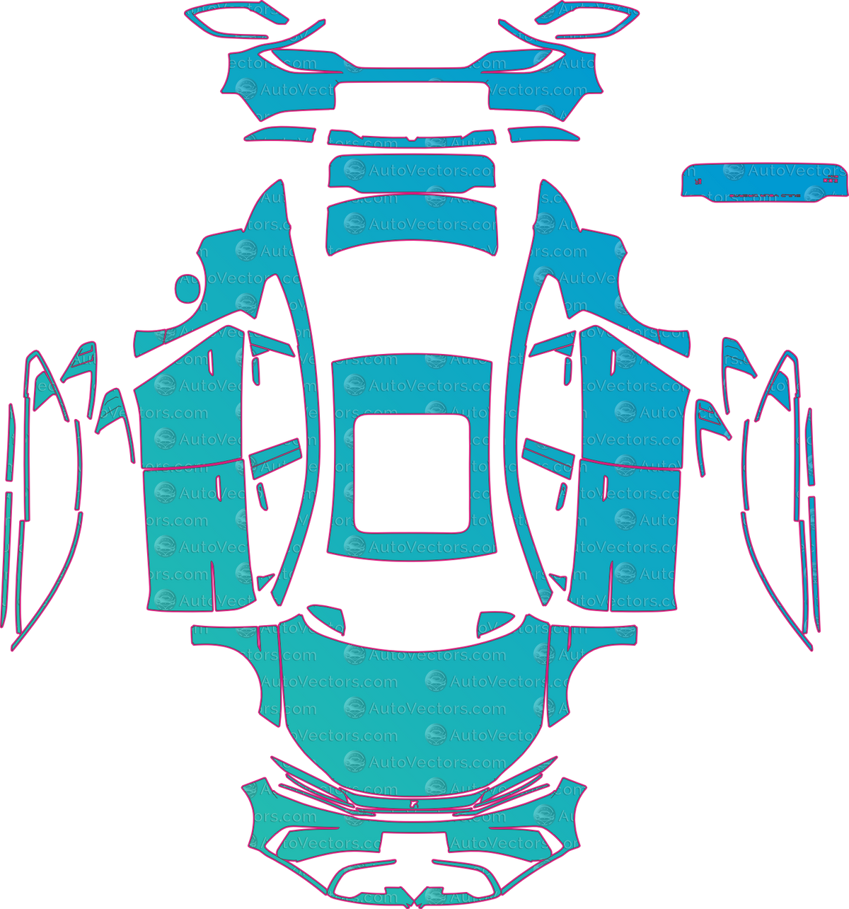 BYD Han DM-i (From 2025) Sedan, pre-cut PPF pattern layout