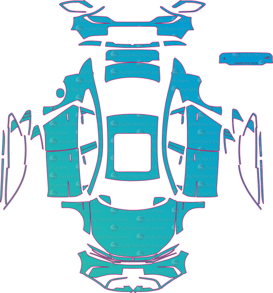BYD Han DM-i (From 2025) Sedan, pre-cut PPF pattern layout