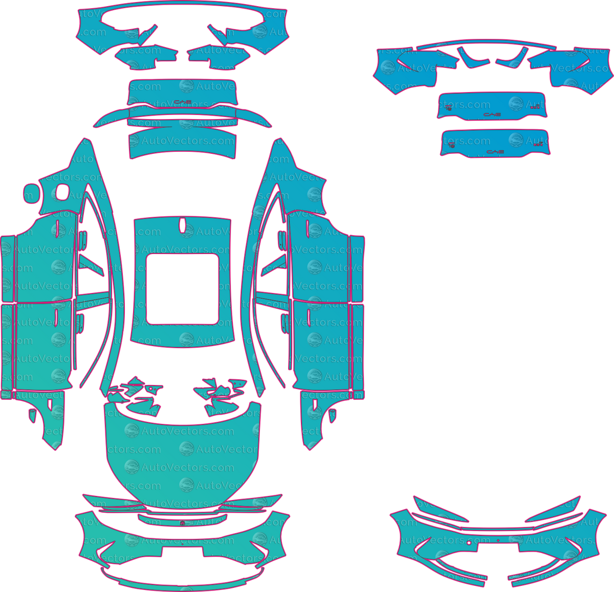 BYD Qin L EV (From 2025) Sedan pre-cut PPF pattern layout