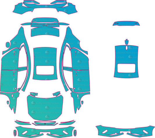 BYD Qin Plus EV (From 2025) Sedan pre-cut PPF pattern layout