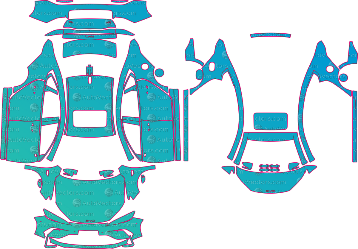 BYD Seal 05 DM-i (From 2025) Sedan pre-cut PPF pattern layout