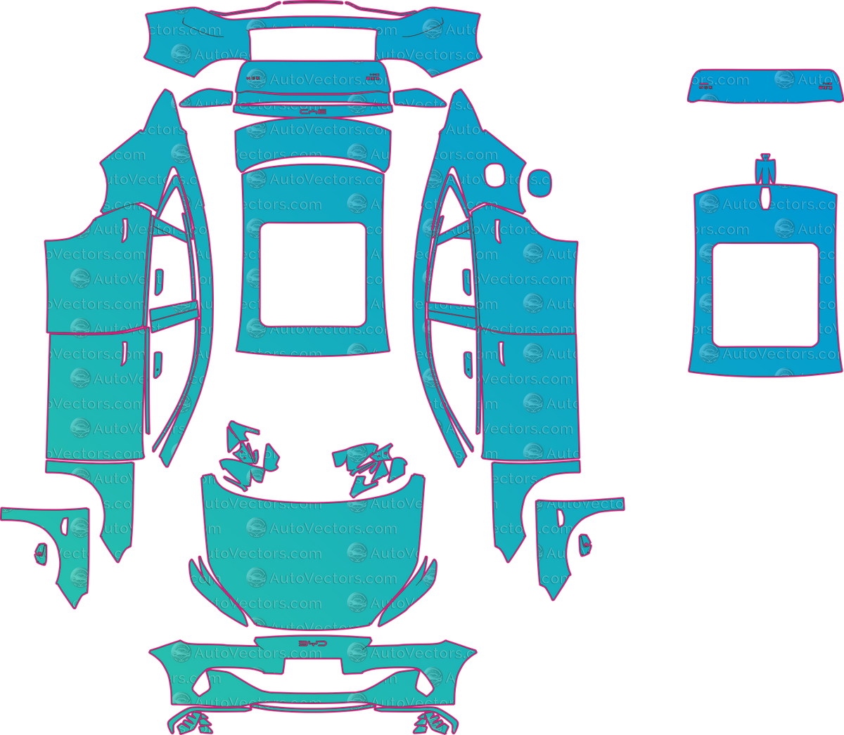 BYD Seal 06 DM-i (From 2025) Wagon pre-cut PPF pattern layout