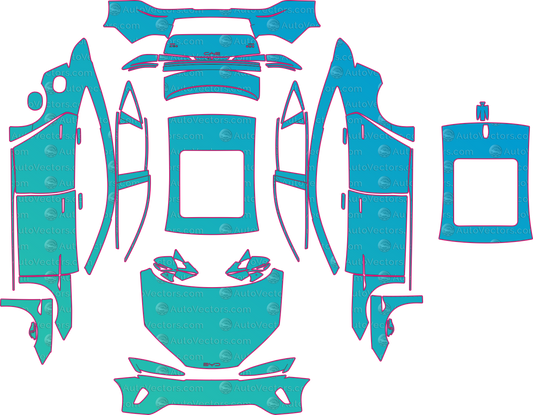 BYD Seal 07 DM-i (From 2026) Sedan pre-cut PPF pattern layout