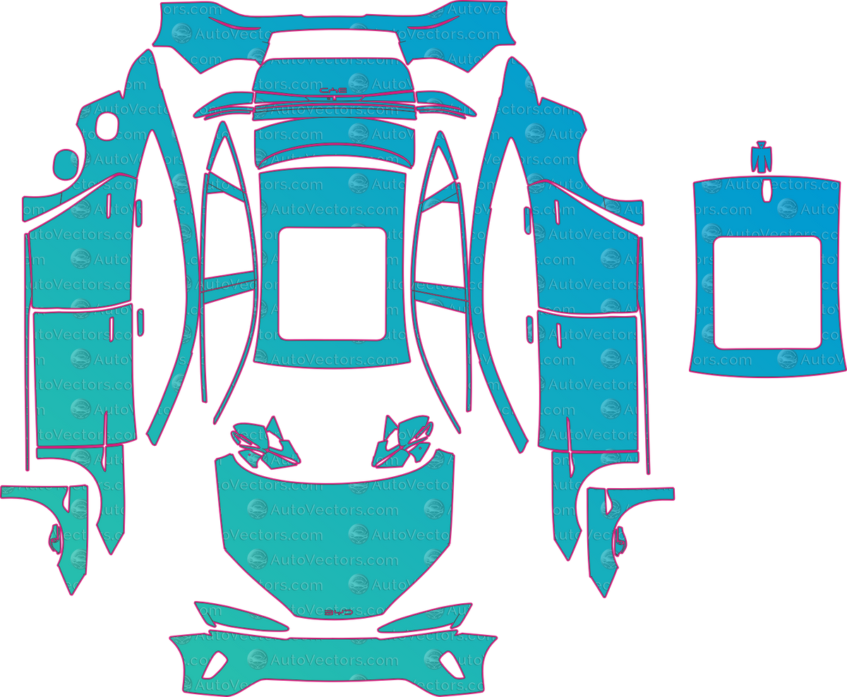 BYD Seal 07 EV (From 2026) Sedan pre-cut PPF pattern layout