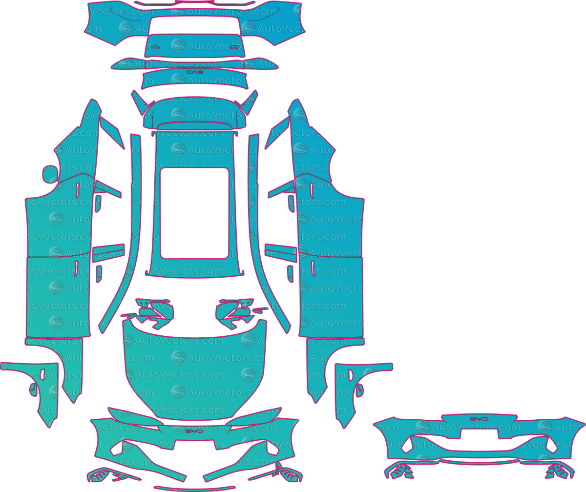 BYD Seal 6 DM-i (From 2025) Touring pre-cut PPF pattern layout