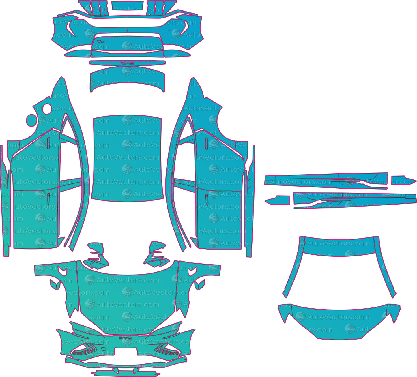 BYD Seal U DM-i (From 2024) SUV – pre-cut PPF pattern templates, instant digital download vector cut files (CDR, AI, PDF, SVG)