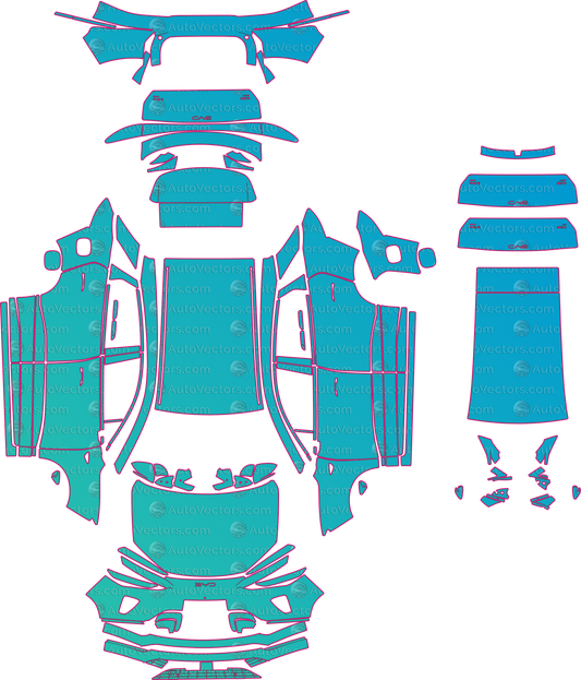 BYD Sealion 06 Base (From 2025) SUV pre-cut PPF pattern layout