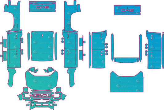 BYD Shark 6 Premium (From 2025) Pickup pre-cut PPF pattern layout