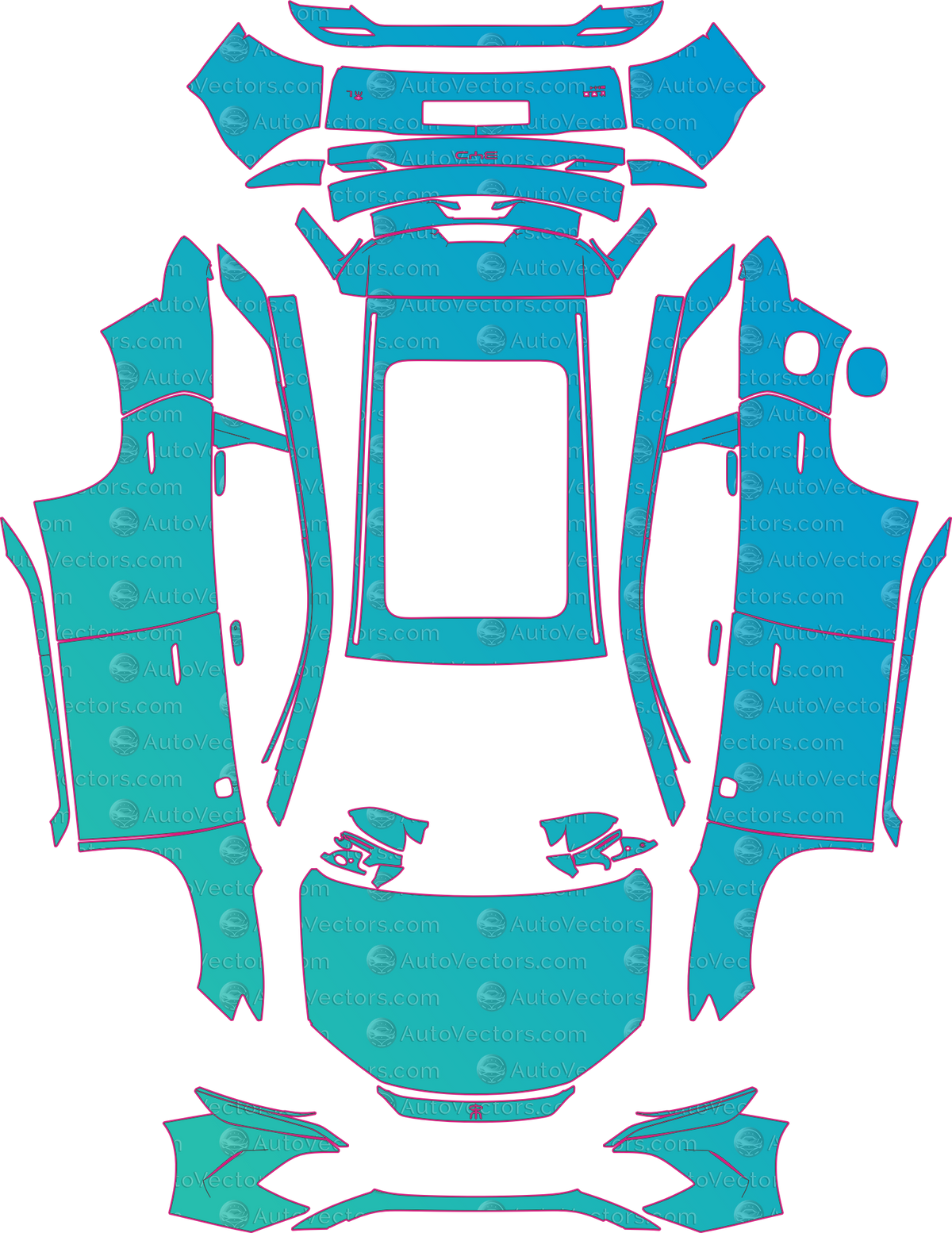 BYD Song L DM-i (From 2024) SUV pre-cut PPF pattern layout