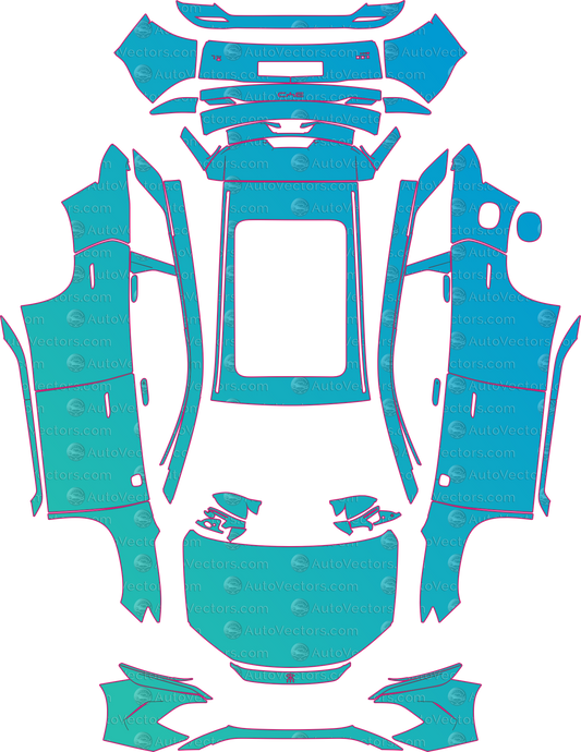 BYD Song L DM-i (From 2024) SUV pre-cut PPF pattern layout