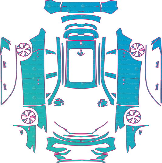 BYD Song Pro DM-i (From 2025) SUV pre-cut PPF pattern layout