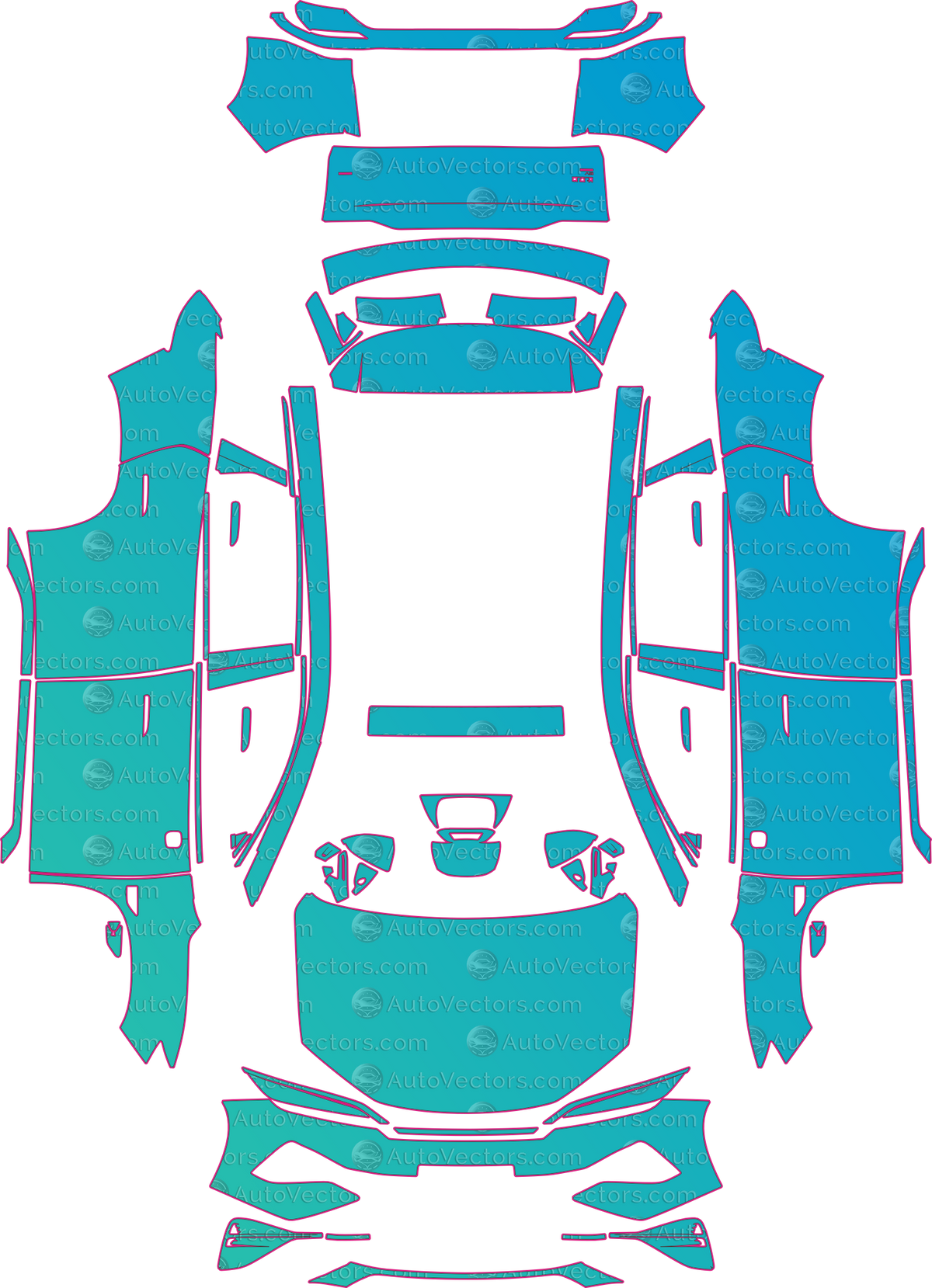 BYD Song Ultra EV (From 2026) pre-cut PPF pattern layout