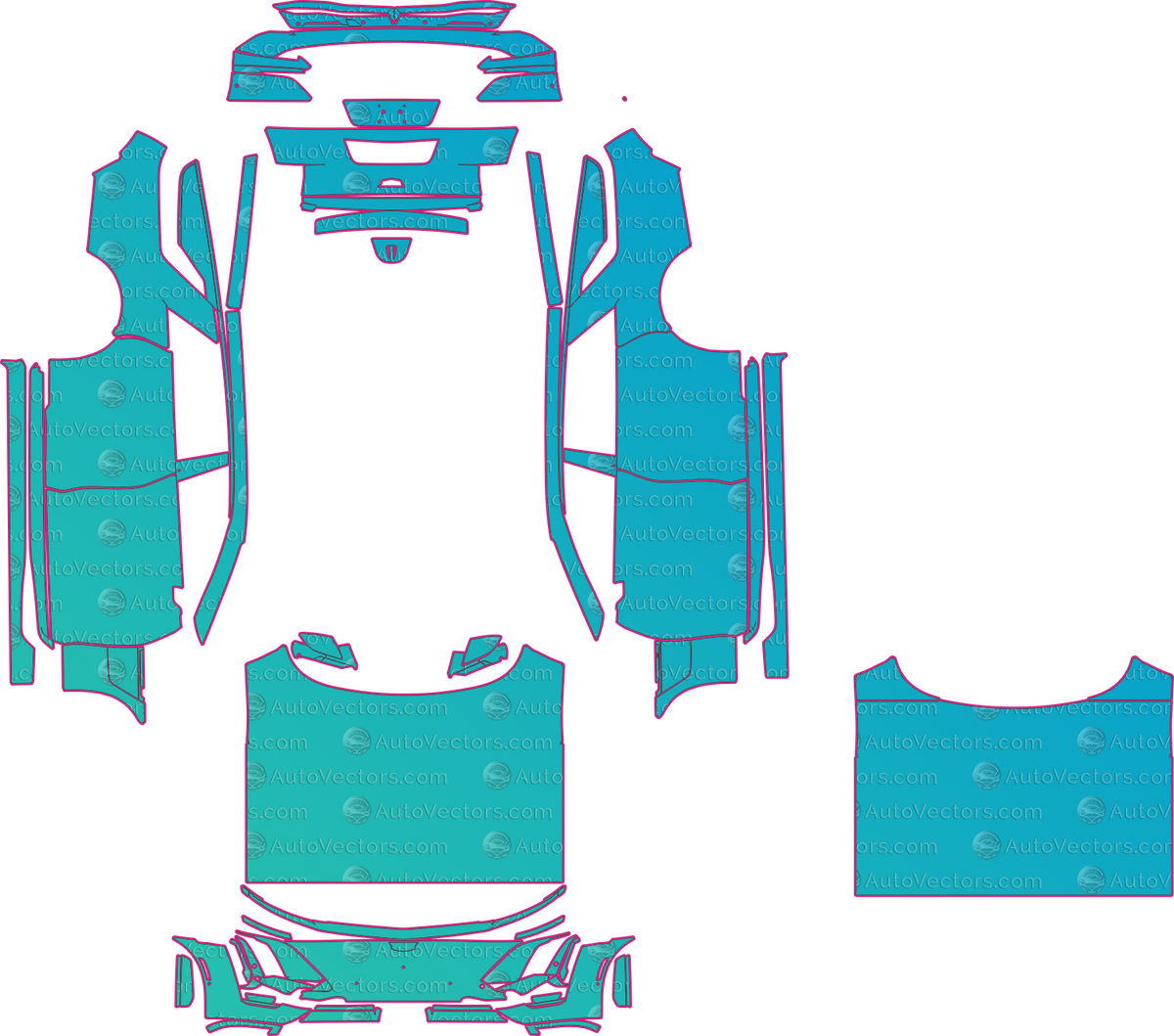 Cadillac Celestiq Aurora (From 2026) Sedan pre-cut PPF pattern layout