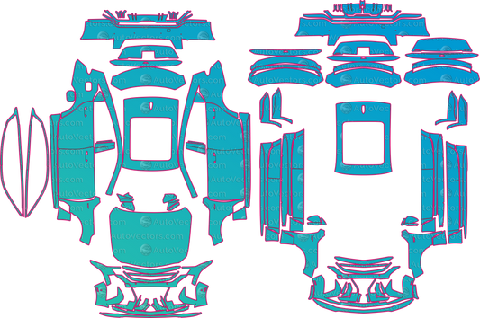 Cadillac CT5 V Blackwing (From 2025) Sedan pre-cut PPF pattern layout