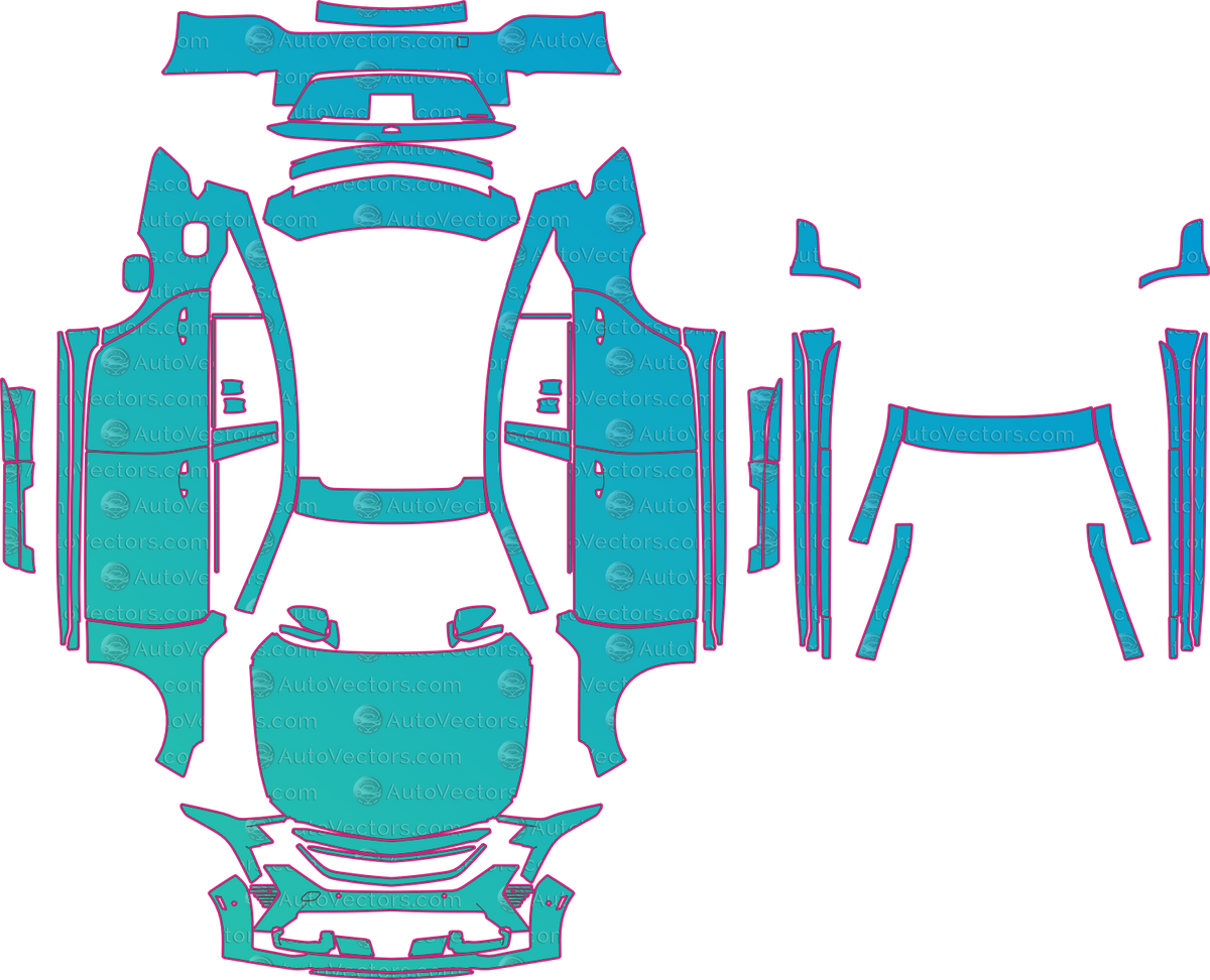 Cadillac CT5 V-Series (From 2025) Sedan pre-cut PPF pattern layout