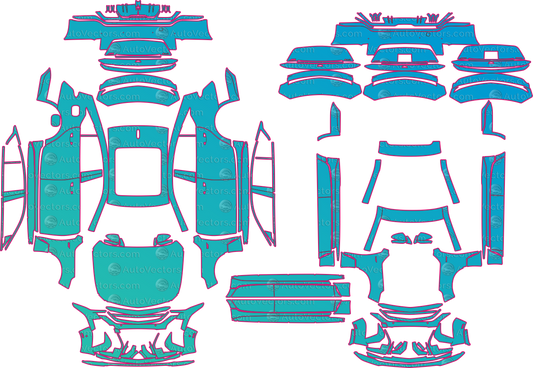 Cadillac CT5 V-Series Blackwing (From 2025) Sedan pre-cut PPF pattern layout