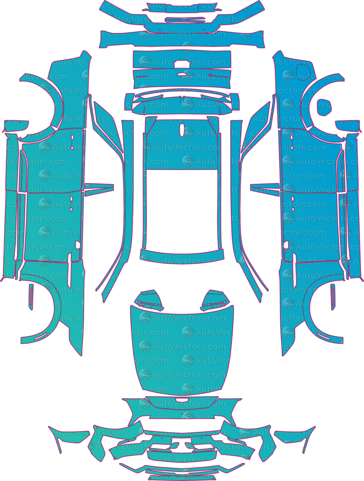 Cadillac Escalade IQ Base (From 2025) SUV pre-cut PPF pattern layout