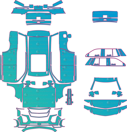 Cadillac Escalade luxury Standard wheel base (From 2025) SUV pre-cut PPF pattern layout