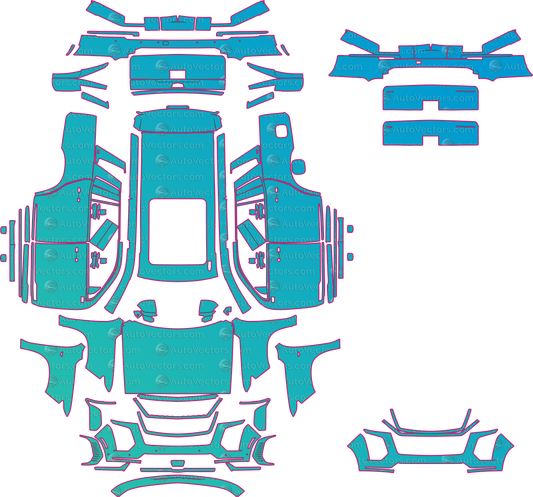 Cadillac Escalade Platinum (From 2025) SUV pre-cut PPF pattern layout