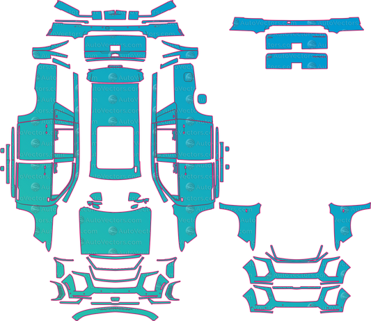 Cadillac Escalade Platinum ESV (From 2025) SUV pre-cut PPF pattern layout