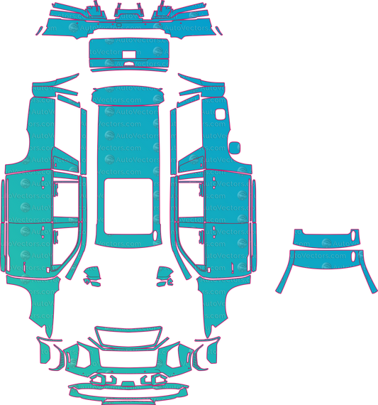 Cadillac Escalade V ESV (From 2025) SUV pre-cut PPF pattern layout