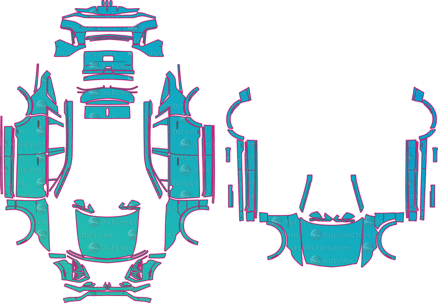 Cadillac Lyriq-V V-Series (From 2026) SUV – pre-cut PPF pattern templates, instant digital download vector cut files (CDR, AI, PDF, SVG)