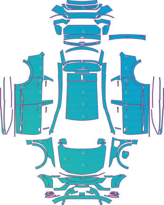 Cadillac Optiq Base (From 2024) SUV pre-cut PPF pattern layout