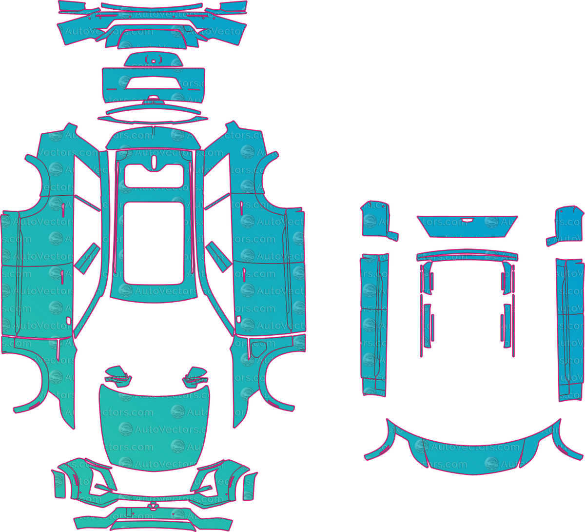 Cadillac Vistiq Luxury (From 2026) SUV pre-cut PPF pattern layout