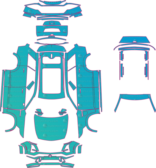 Cadillac Vistiq Platinum (From 2026) SUV pre-cut PPF pattern layout