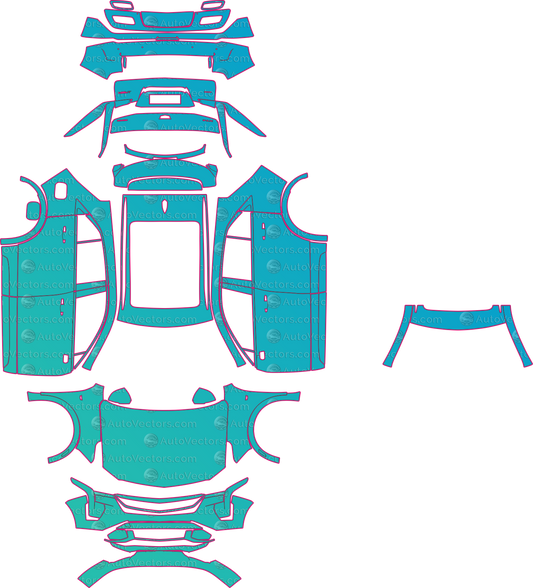 Cadillac XT4 Sport (From 2024) SUV pre-cut PPF pattern layout