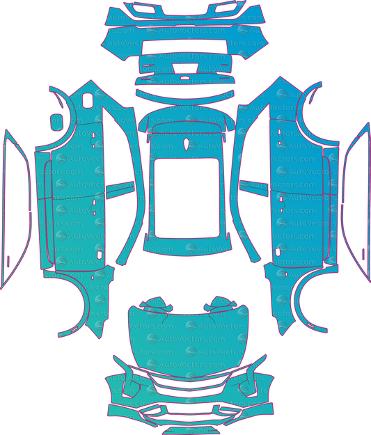 Cadillac XT4 Sport CN (From 2024) SUV pre-cut PPF pattern layout