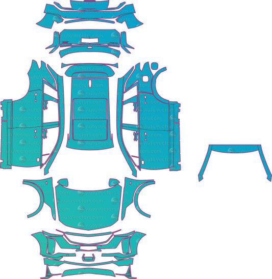 Cadillac XT5 Base (From 2025) SUV pre-cut PPF pattern layout