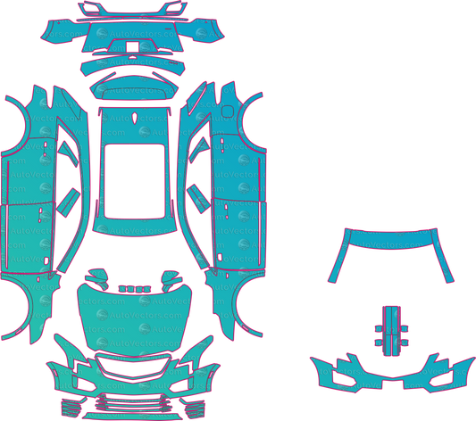 Cadillac XT5 Luxury (From 2026) SUV pre-cut PPF pattern layout