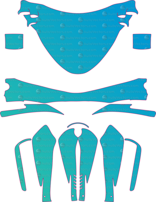 Campagna T-Rex Base (From 2010) pre-cut PPF pattern layout