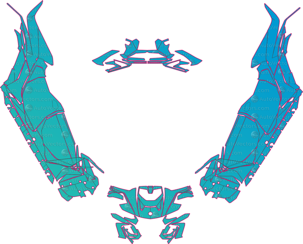 Can-Am Maverick R MAX 4-seat (2025-2026) Moto motorcycle PPF pattern layout