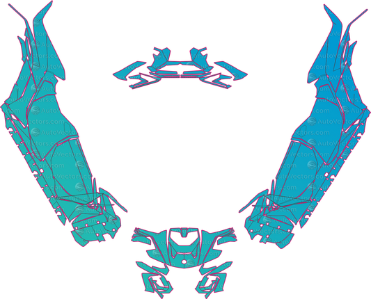 Can-Am Maverick R MAX 4-seat (2025-2026) Moto motorcycle PPF pattern layout