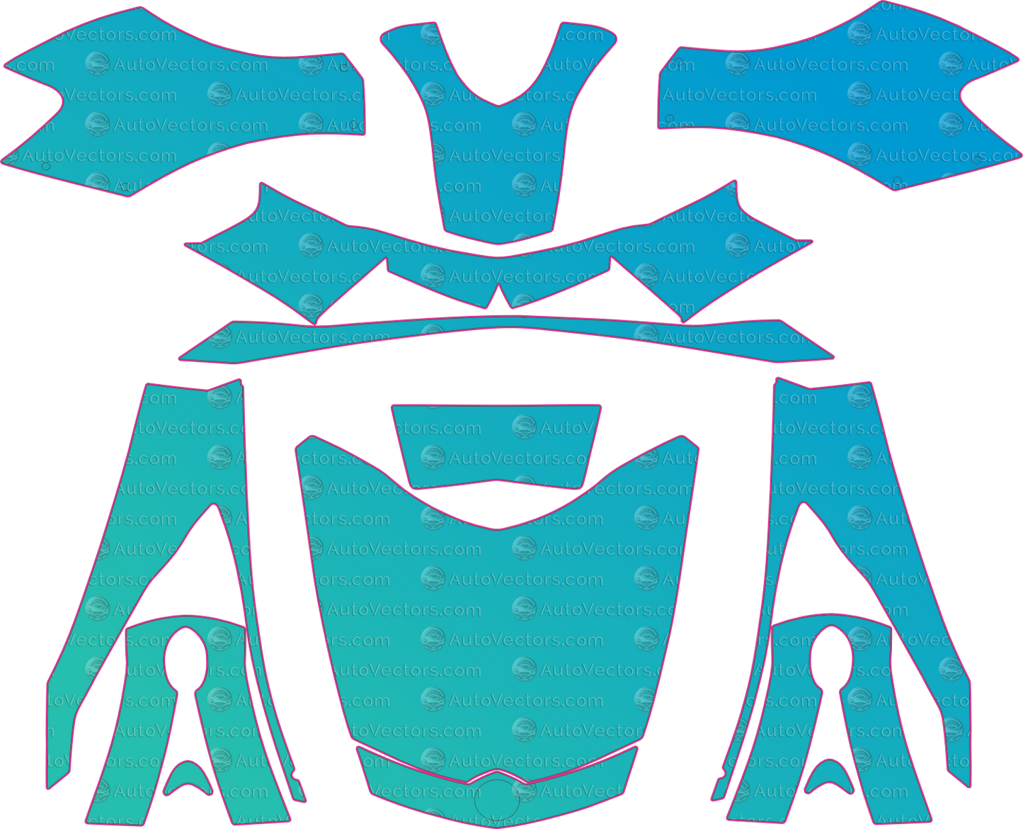 Can-Am Spyder Base (From 2010) Moto – motorcycle pre-cut PPF pattern templates, instant digital download vector cut files (CDR, AI, PDF, SVG)