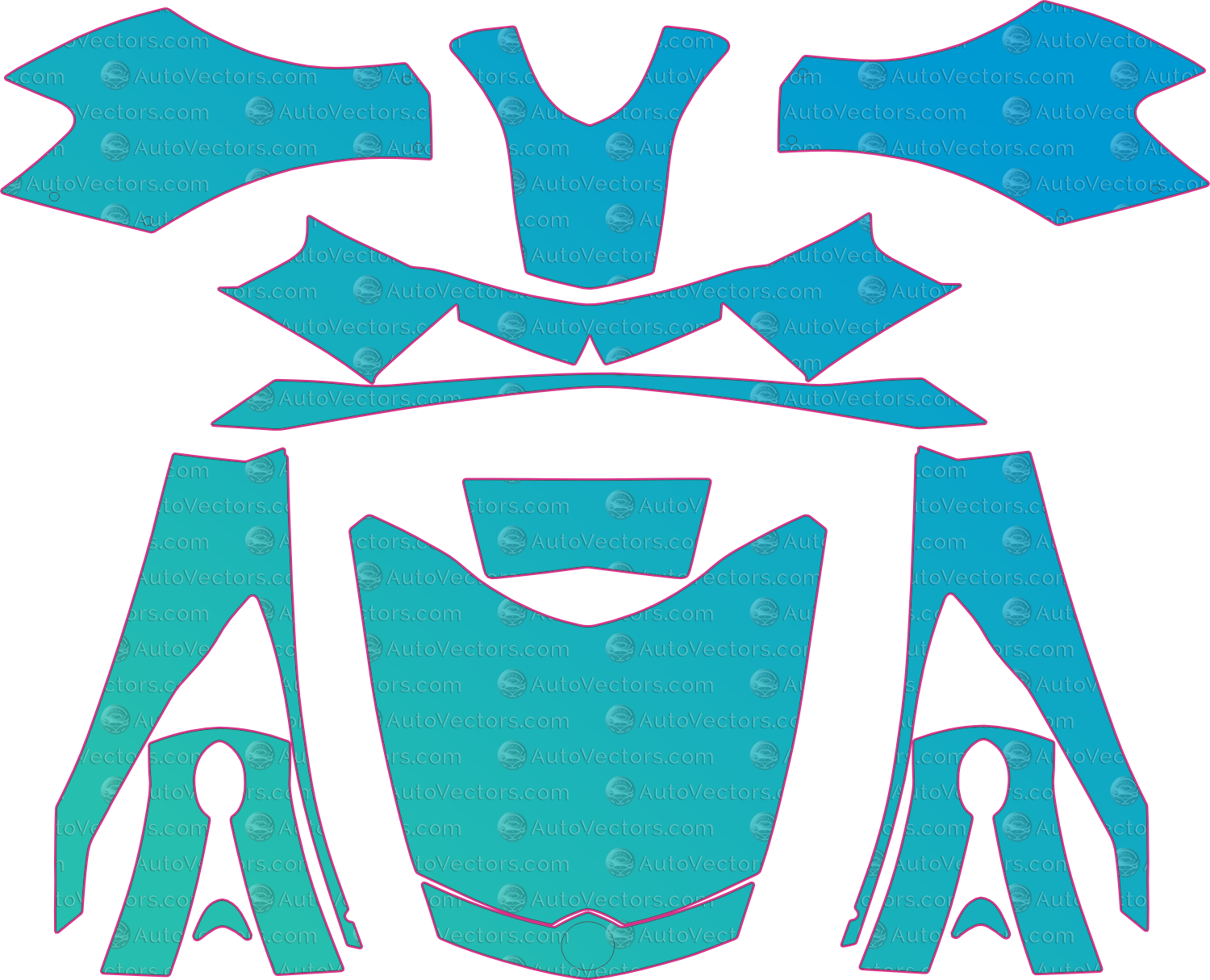 Can-Am Spyder Base (From 2010) Moto – motorcycle pre-cut PPF pattern templates, instant digital download vector cut files (CDR, AI, PDF, SVG)