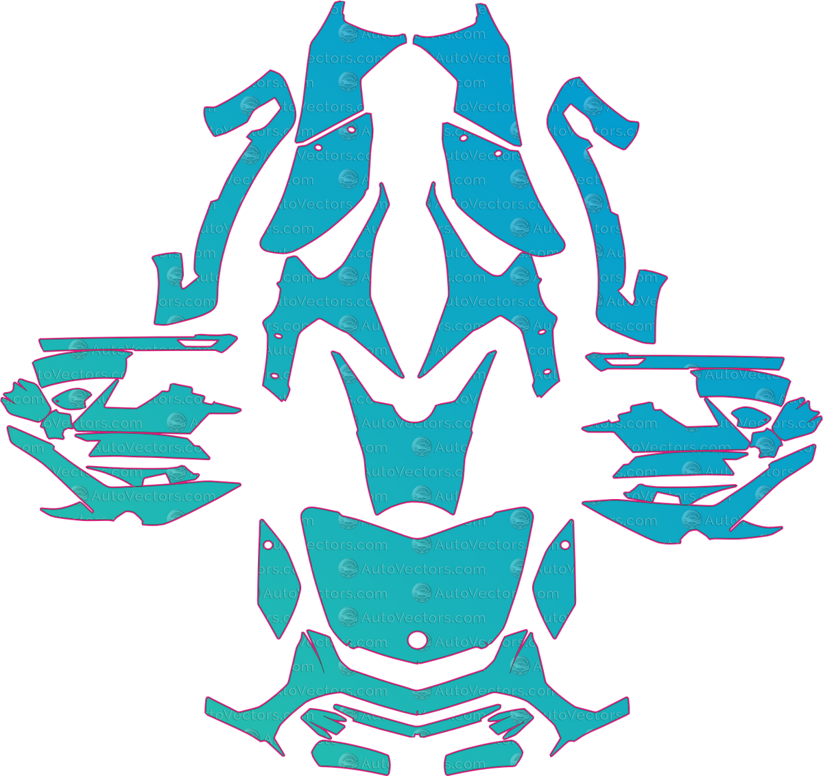 Can-Am Spyder F3S (From 2020) Moto motorcycle PPF pattern layout