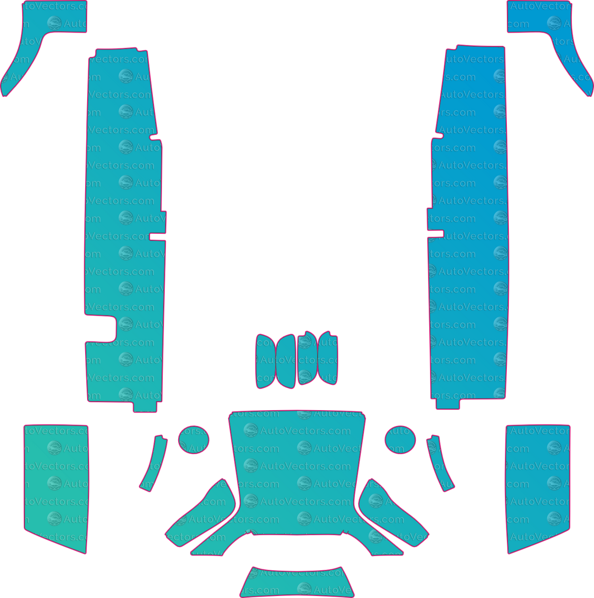 Caterham Seven 170 Base (From 2023) pre-cut PPF pattern layout