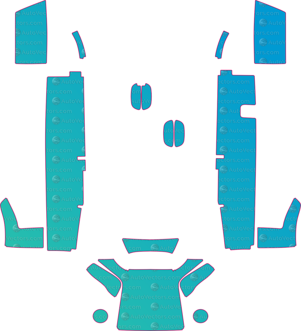 Caterham Seven 360 Base (From 2000) pre-cut PPF pattern layout