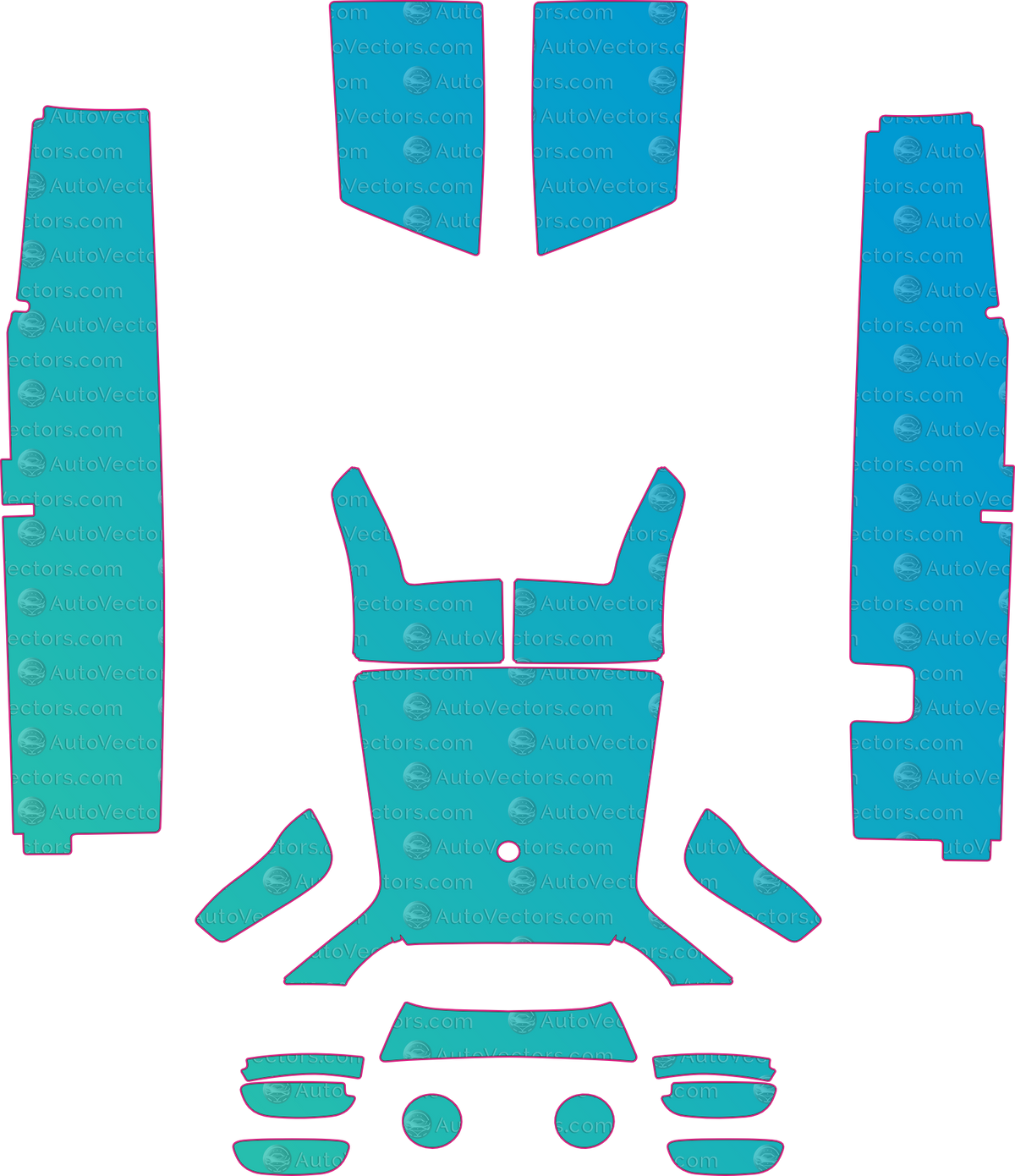 Caterham Seven 420 SV Base (From 2001) pre-cut PPF pattern layout
