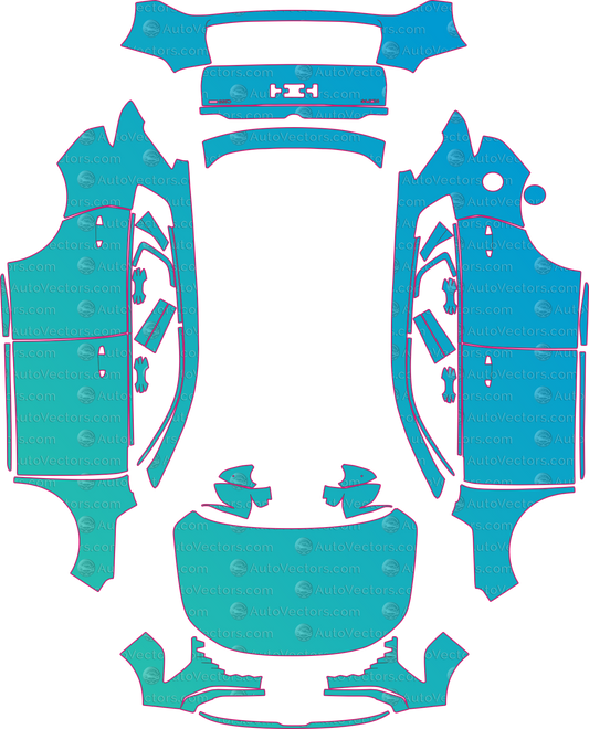 Changan CS55 Plus Base (From 2026) SUV pre-cut PPF pattern layout